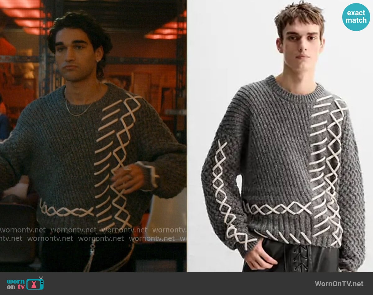 Zara Cable Knit Sweater worn by Justin Kohl (Josh Heuston) on Off Campus