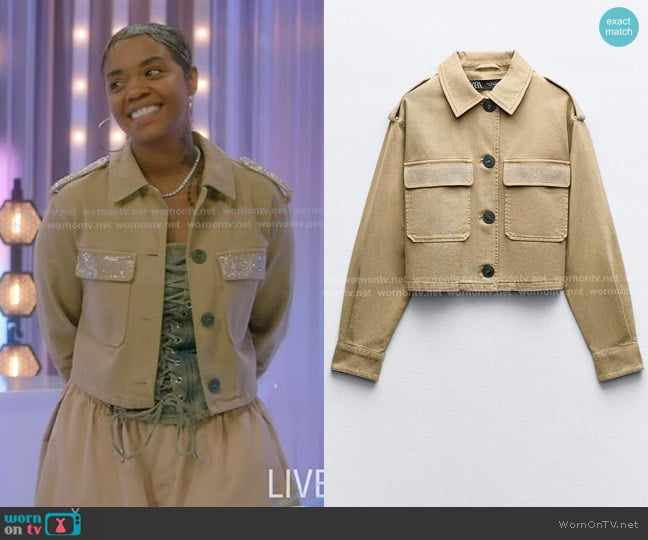 Zara Cropped Jacket worn by Keyla Richardson on American Idol