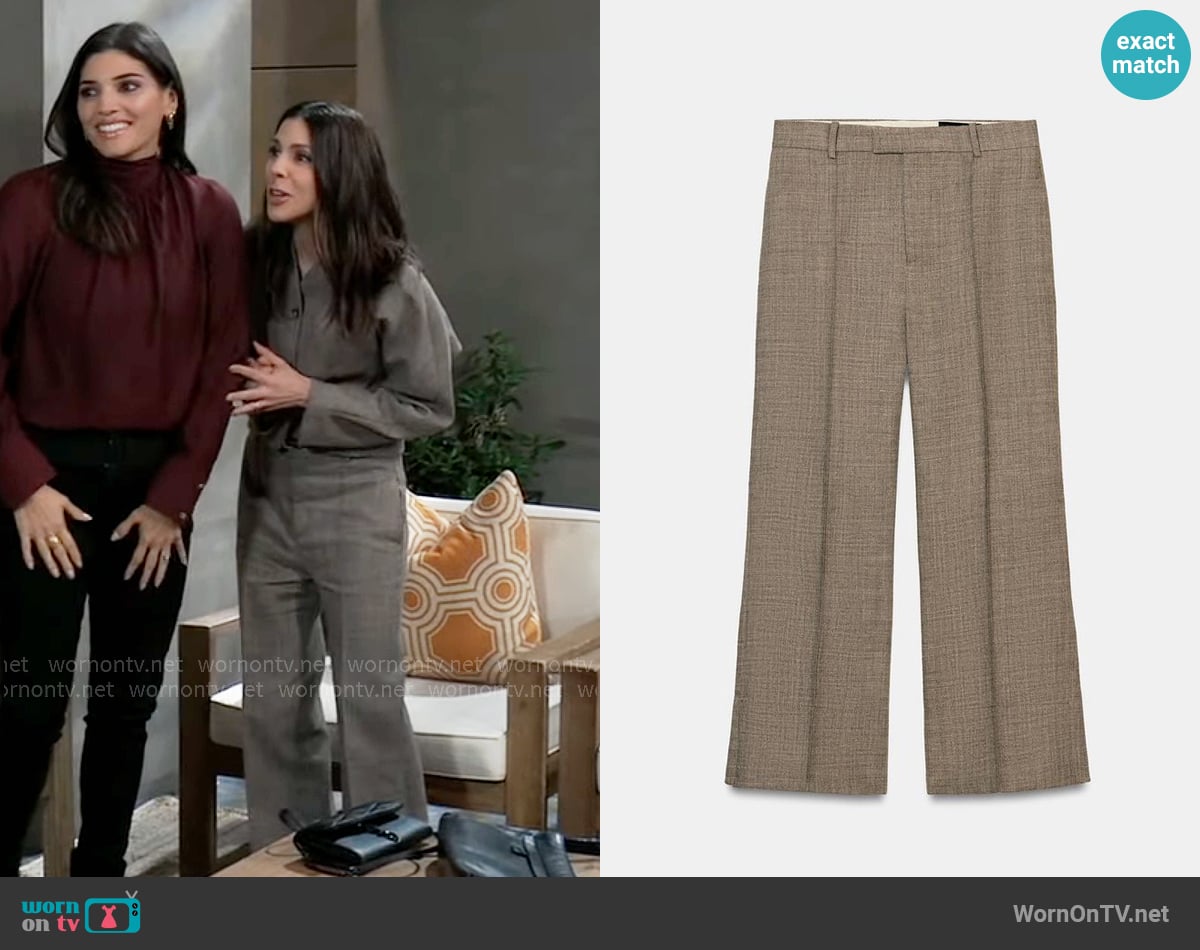 Zara Cropped Wool Flare Pants worn by Kristina Corinthos-Davis (Kate Mansi) on General Hospital
