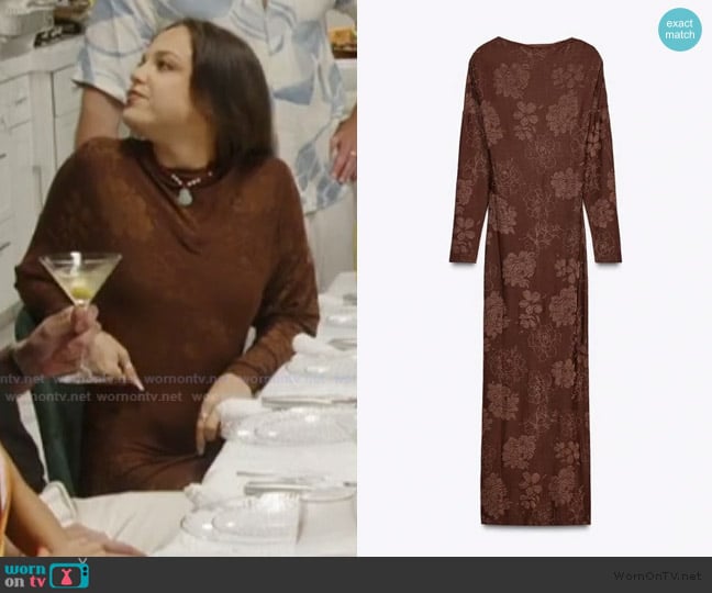 Zara Floral Open Back Jacquard Maxi Dress worn by Dara Levitan on Summer House