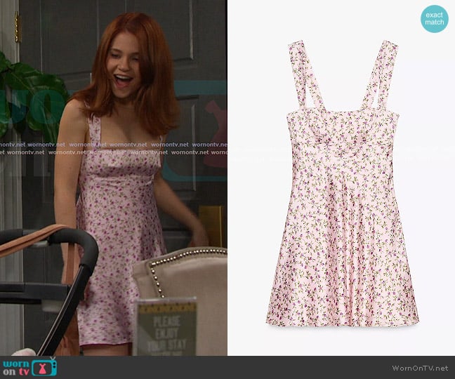 Zara Short Satin Dress worn by Joy Wesley (AlexAnn Hopkins) on Days of our Lives