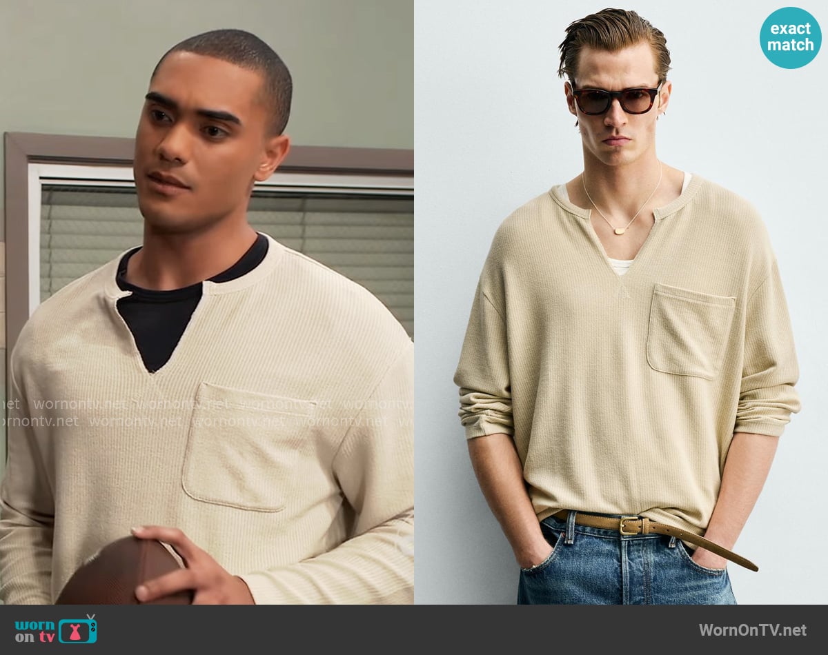 Zara Textured Polo Shirt worn by Kai Taylor (Jens Austin Astrup) on General Hospital