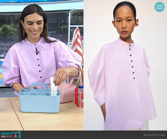 Caroline Solomon’s pink puff sleeve blouse on Today