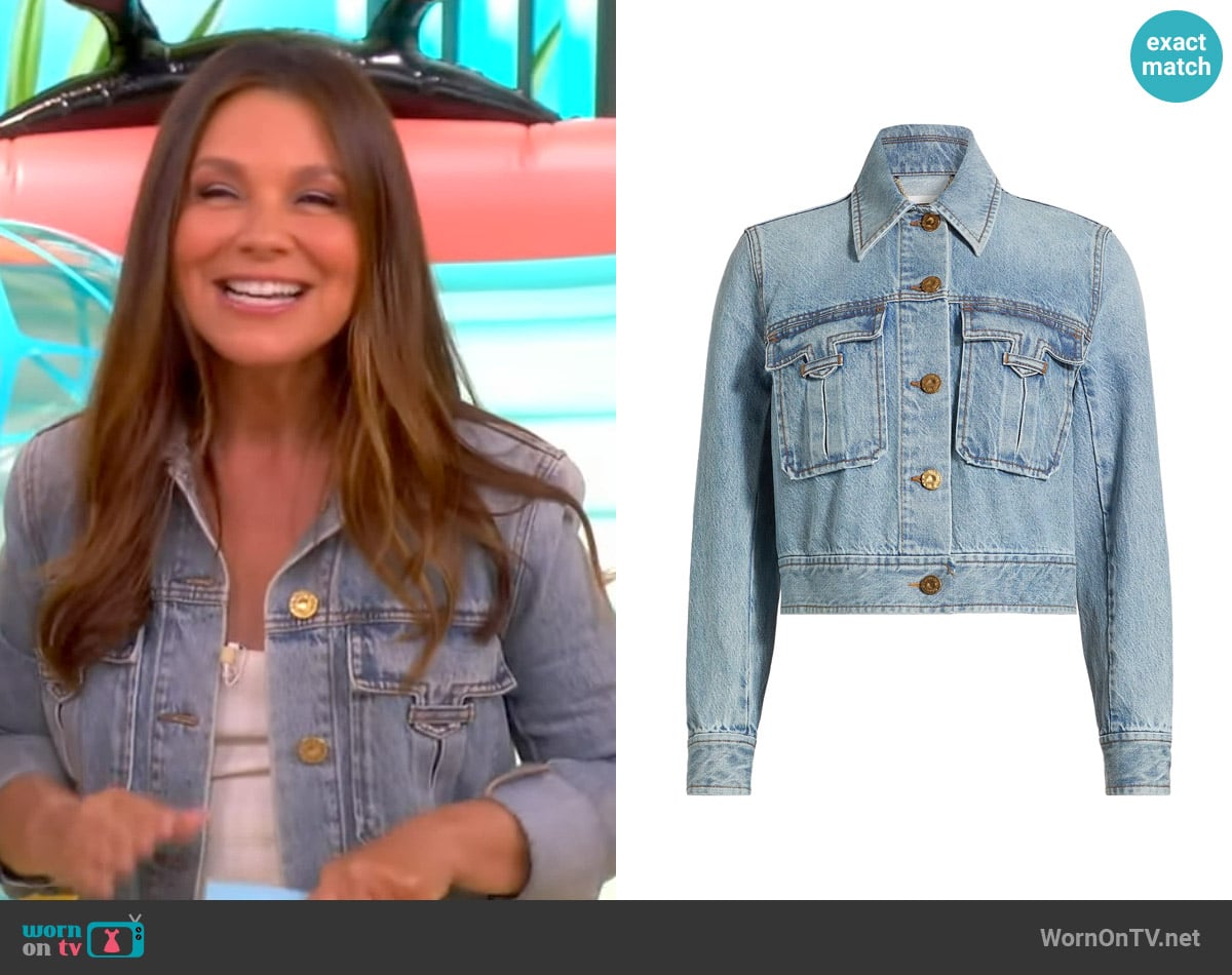 Zimmermann Denim Crop Jacket worn by Gretta Monahan on The View