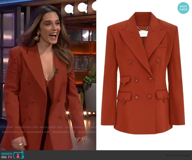 Zimmermann Luna Wool Blazer worn by Sepideh Moafi on The Kelly Clarkson Show