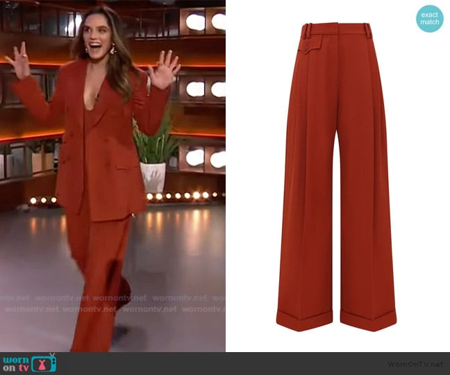 Zimmermann Luna Wool Slouch Pant worn by Sepideh Moafi on The Kelly Clarkson Show