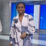 Zinhle Essamuah's printed pleated shirtdress on NBC News Daily