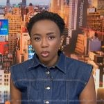 Zinhle’s belted denim midi dress on NBC News Daily
