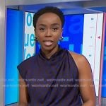 Zinhle’s brown polka dot asymmetric top on NBC News Daily