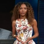 Zuri’s floral print peplum top and shorts on Access Hollywood