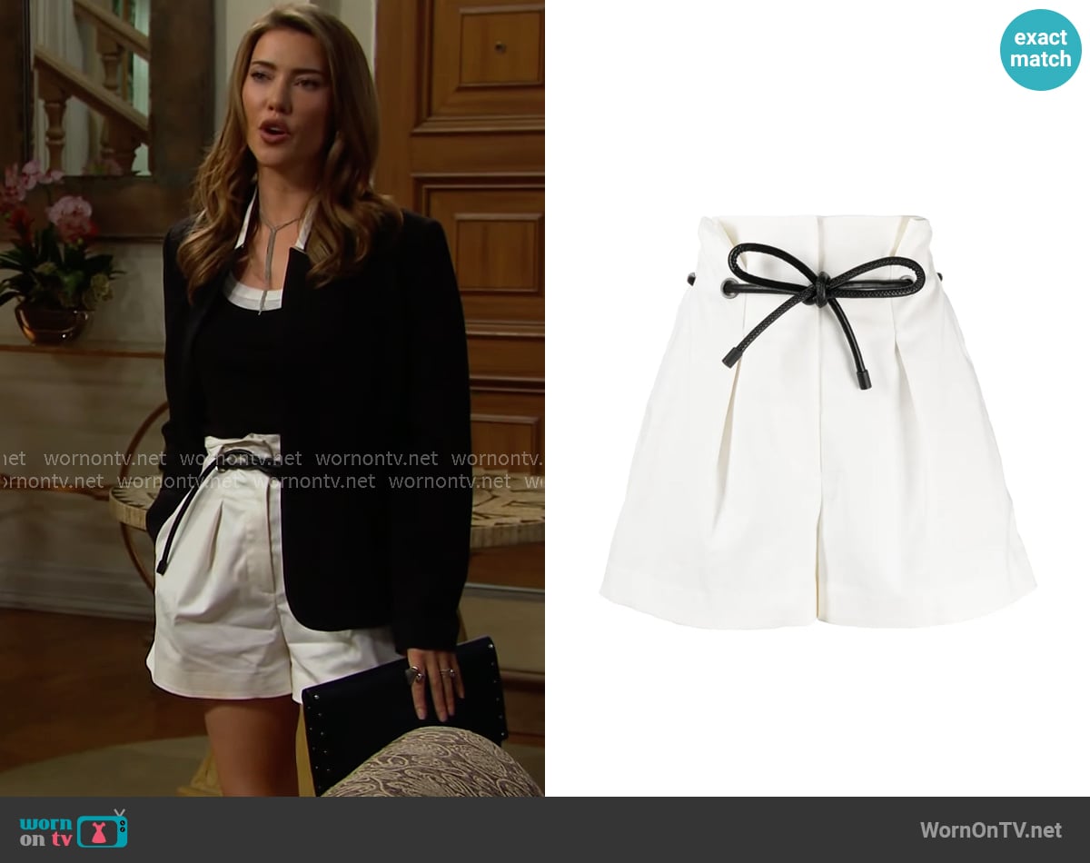 3.1 Phillip Lim Origami Pleated Shorts worn by Steffy Forrester (Jacqueline MacInnes Wood) on The Bold and the Beautiful