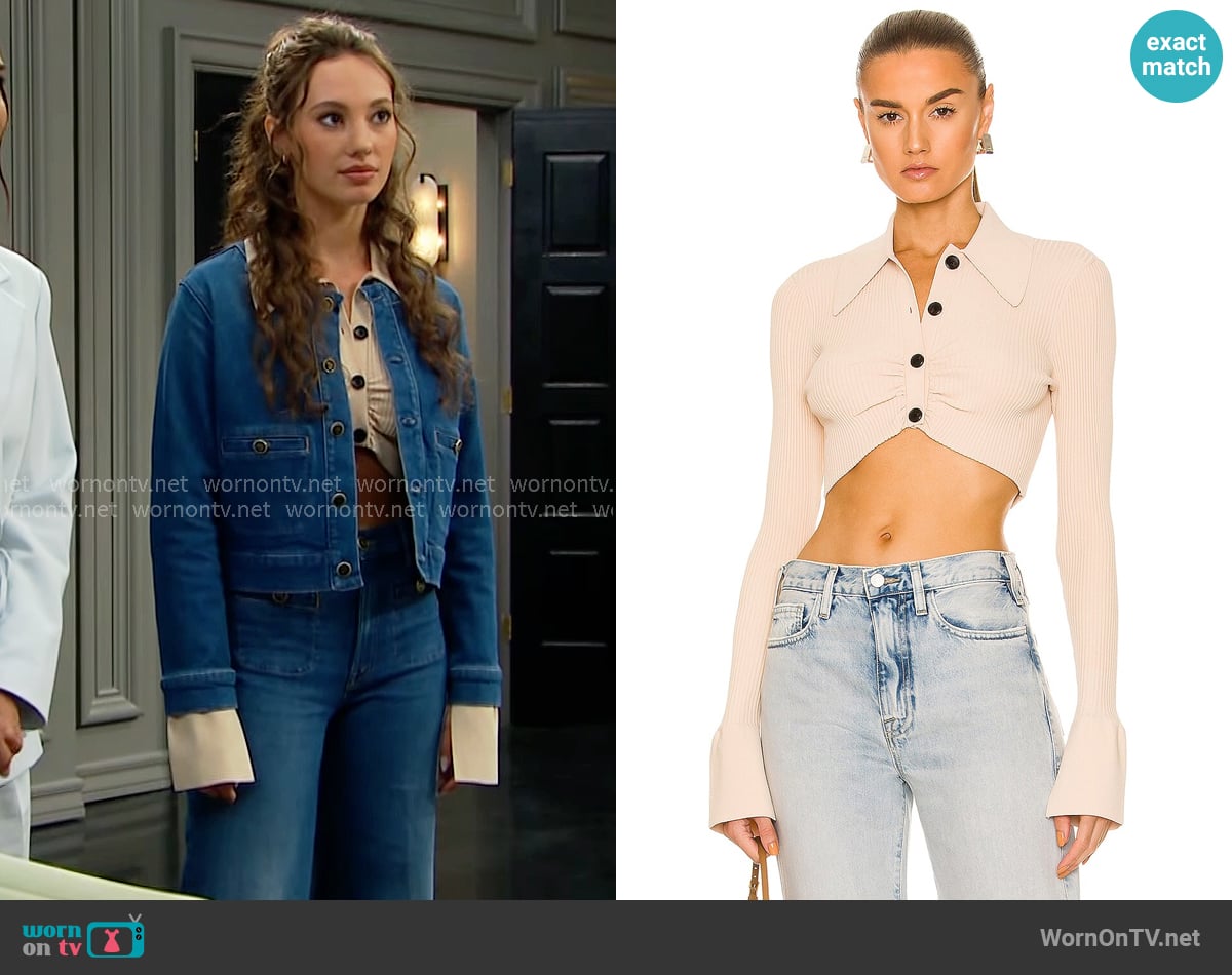 A.L.C. Ashlyn Top in Glace worn by Melissa Dylan (Sydney Bullock) on The Bold and the Beautiful