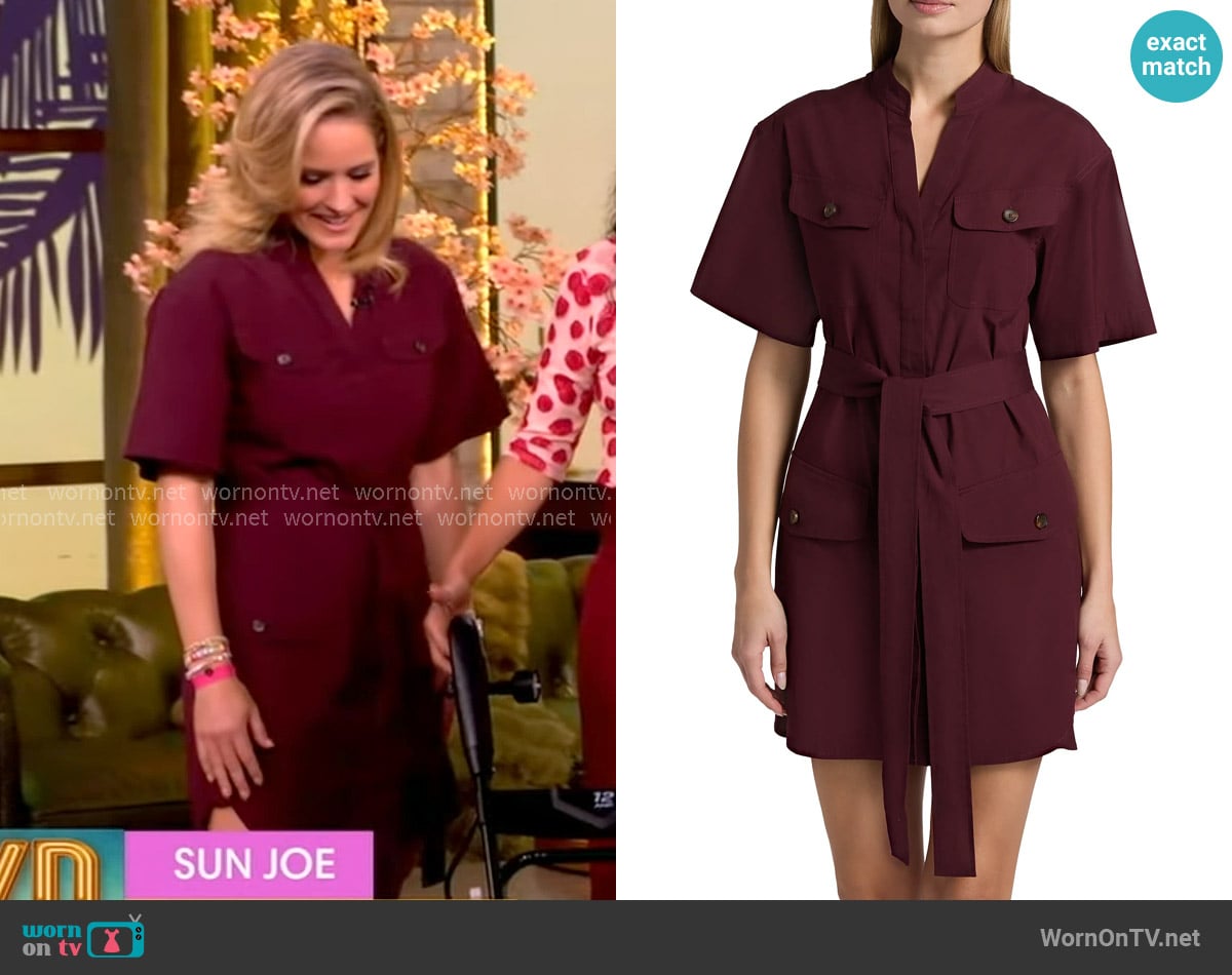 A.L.C. Quinn Mini-Shirtdress in Plum worn by Sara Haines on The View