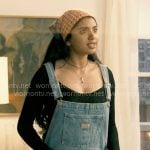 Abby's black top and overalls with head scarf on Not Suitable For Work