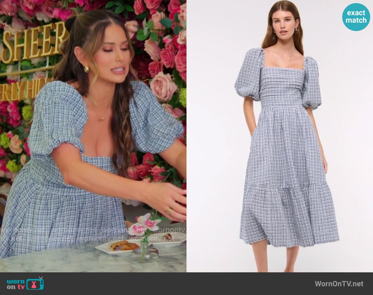 Abercrombie Emerson Linen-Blend Puff Sleeve Midi Dress worn by Nia Booko on The Valley