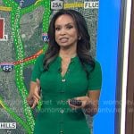 Adelle’s green knit button front dress on Today
