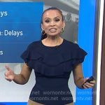 Adelle's navy ruffle top on Today