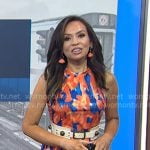 Adelle’s orange and blue floral halter dress on Today