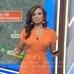 Adelle’s orange floral print wrap dress on Today
