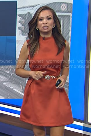Adelle’s orange satin mini dress on Today