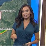 Adelle’s teal wrap waist dress on Today