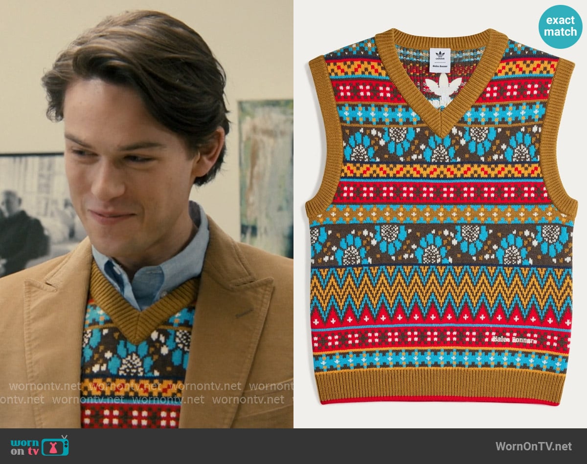 Adidas x Wales Bonner Monogram Sweater Vest worn by Josh Teitelbaum (Jack Martin) on Not Suitable For Work