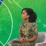 Adriana Diaz’s abstract print maxi dress on CBS Mornings