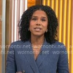 Adriana Diaz’s blue pinstripe blazer on CBS Mornings