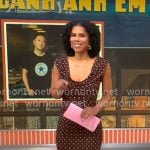 Adriana Diaz's brown polka dot maxi dress on CBS Mornings
