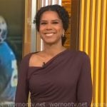 Adriana Diaz’s plum asymmetric top on CBS Mornings