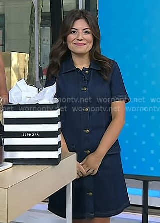 Adrianna’s button front denim dress on Today