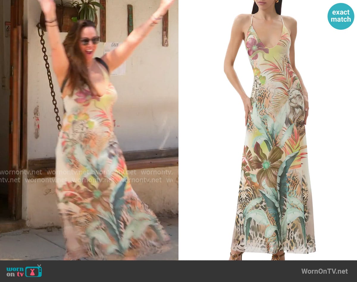 AFRM Romy Printed Mesh Maxi Slipdress worn by Kristen Doute on The Valley