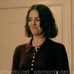 AJ's burgundy long sleeve polo top on Not Suitable For Work