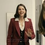 AJ’s red tweed blazer on Not Suitable For Work