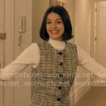 AJ’s tweed button-front dress on Not Suitable For Work