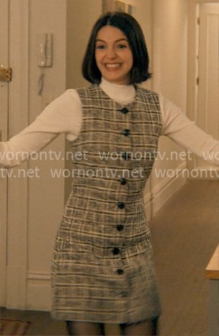 AJ’s tweed button-front dress on Not Suitable For Work