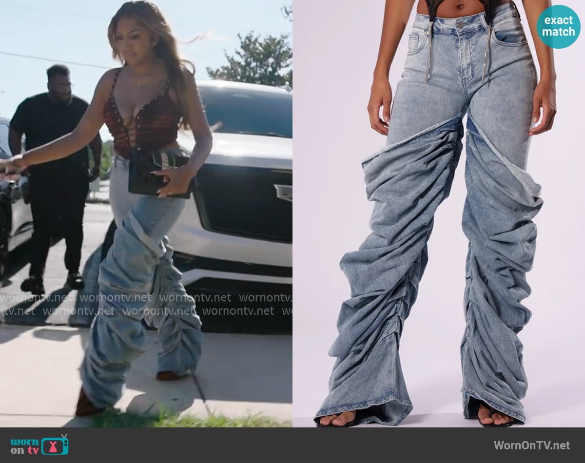 Akira Oh Yeah Baby Denim Pant worn by Drew Sidora on The Real Housewives of Atlanta