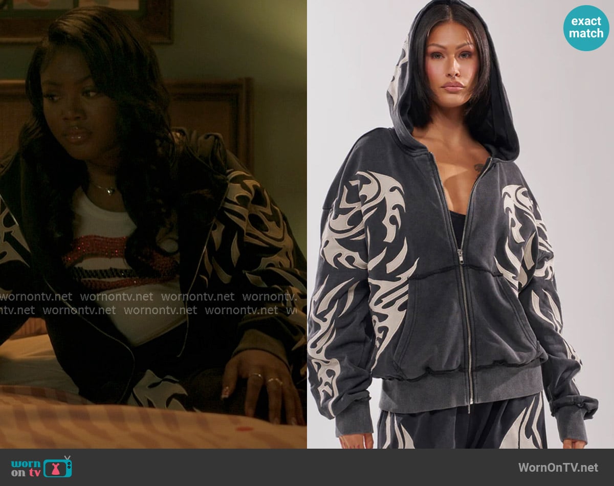 Akira On Fire Zip Up Sweatshirt worn by Lynae (Zaria Imani Primer) on The Chi