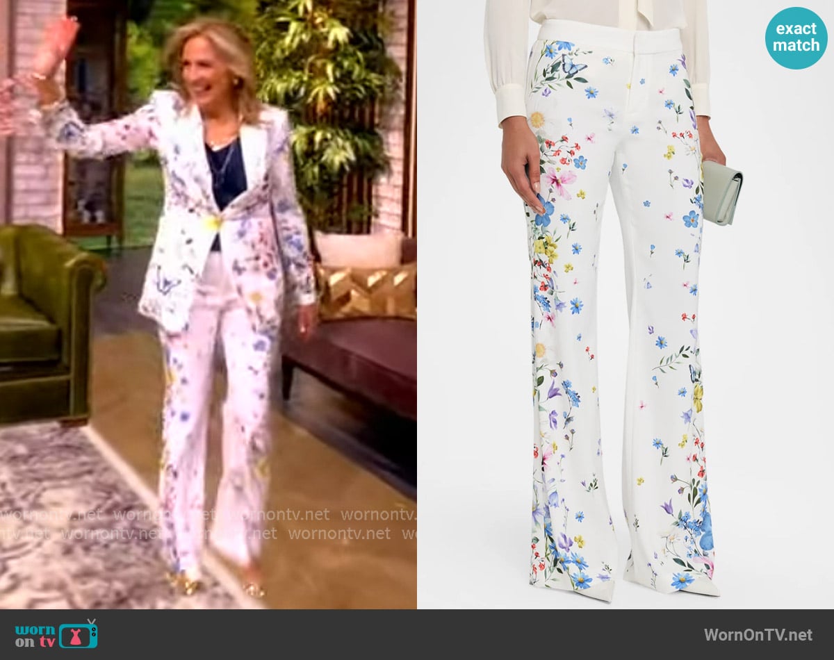 Alice + Olivia Andrew Bootcut Pants worn by Jill Biden on The View