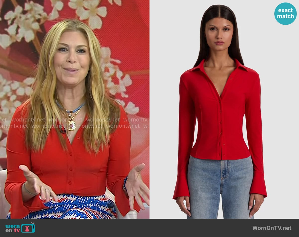 Jill’s red button down top on Today