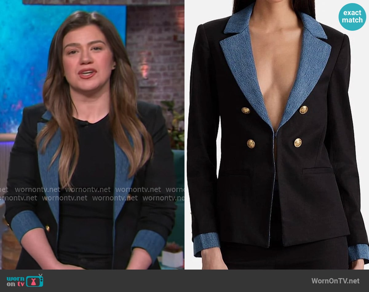 Alice + Olivia Mya Blazer worn by Kelly Clarkson on The Kelly Clarkson Show
