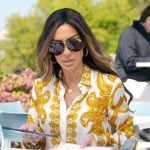 Alicia’s baroque print blouse on The Real Housewives of Rhode Island