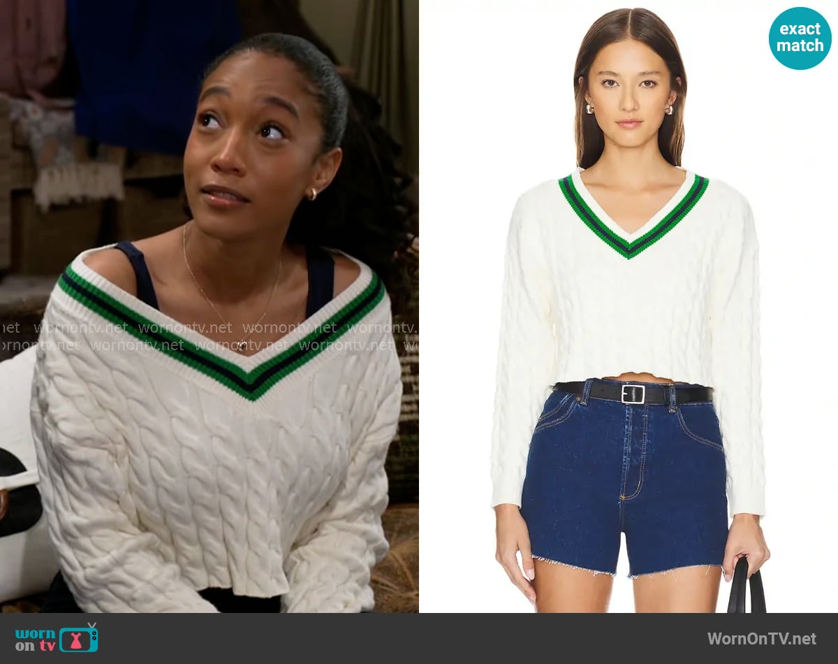 All The Ways Darlah Crop Sweater worn by Samantha Richardson (Najah Jackson) on Beyond the Gates