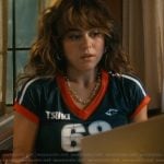 Allie’s blue 68 jersey on Off Campus
