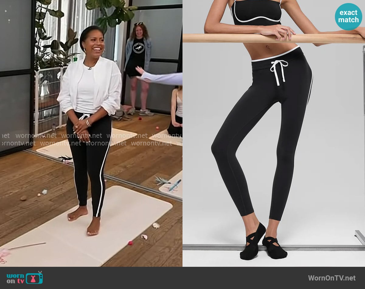 Sheinelle’s black side stripe leggings on Today Sheinelle’s black side stripe leggings on Today