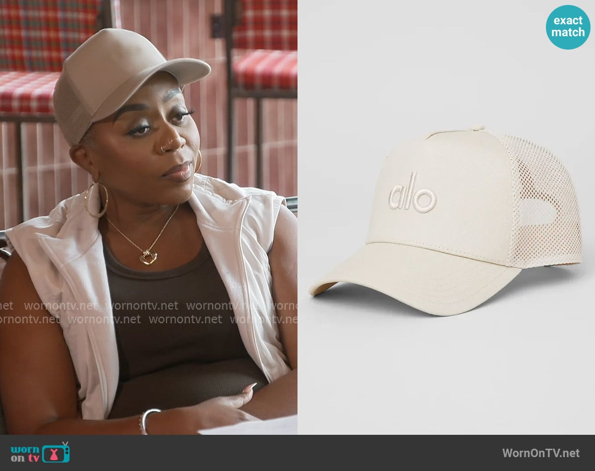 Alo District Trucker Hat worn by Pinky Cole on The Real Housewives of Atlanta