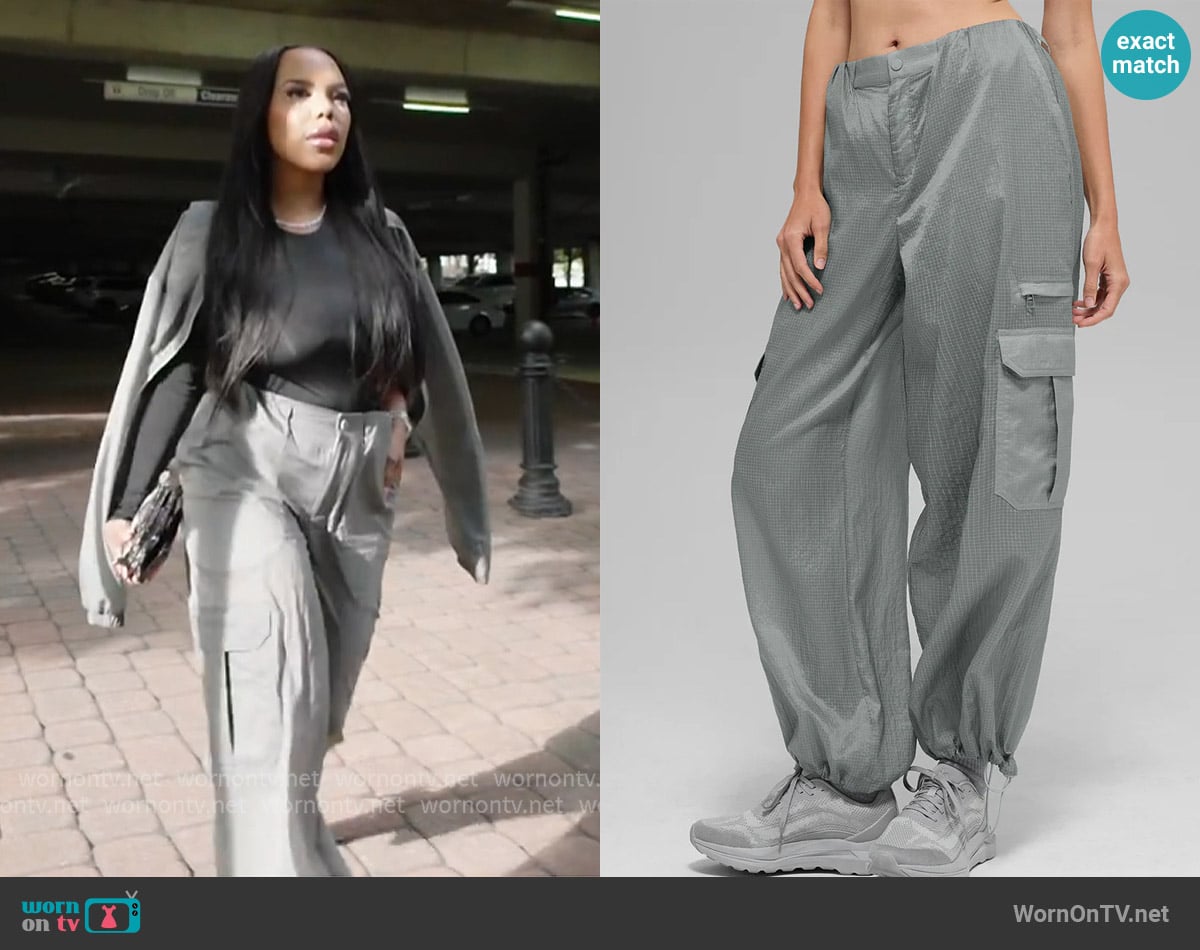 Alo Sheer Game Time Wide Leg Jogger worn by Kelli Ferrell on The Real Housewives of Atlanta