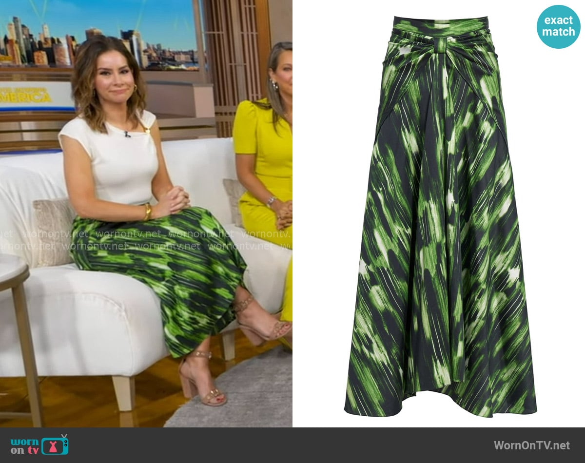 Altuzarra Kalliope Skirt worn by Rebecca Jarvis on Good Morning America