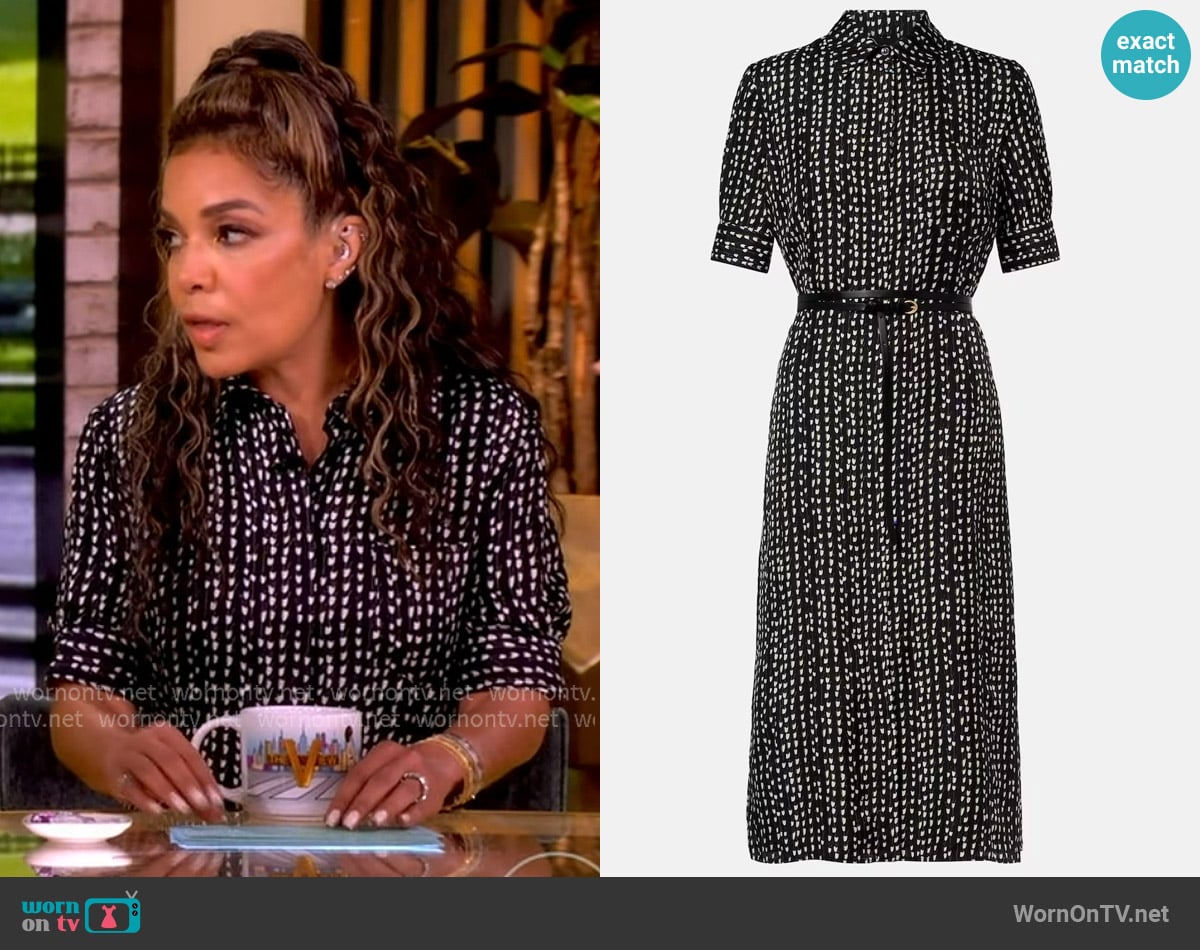 Altuzarra Kieran Printed Silk Midi Dress worn by Sunny Hostin on The View