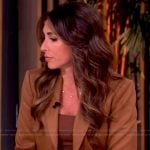 Alyssa’s beige blazer and pants on The View